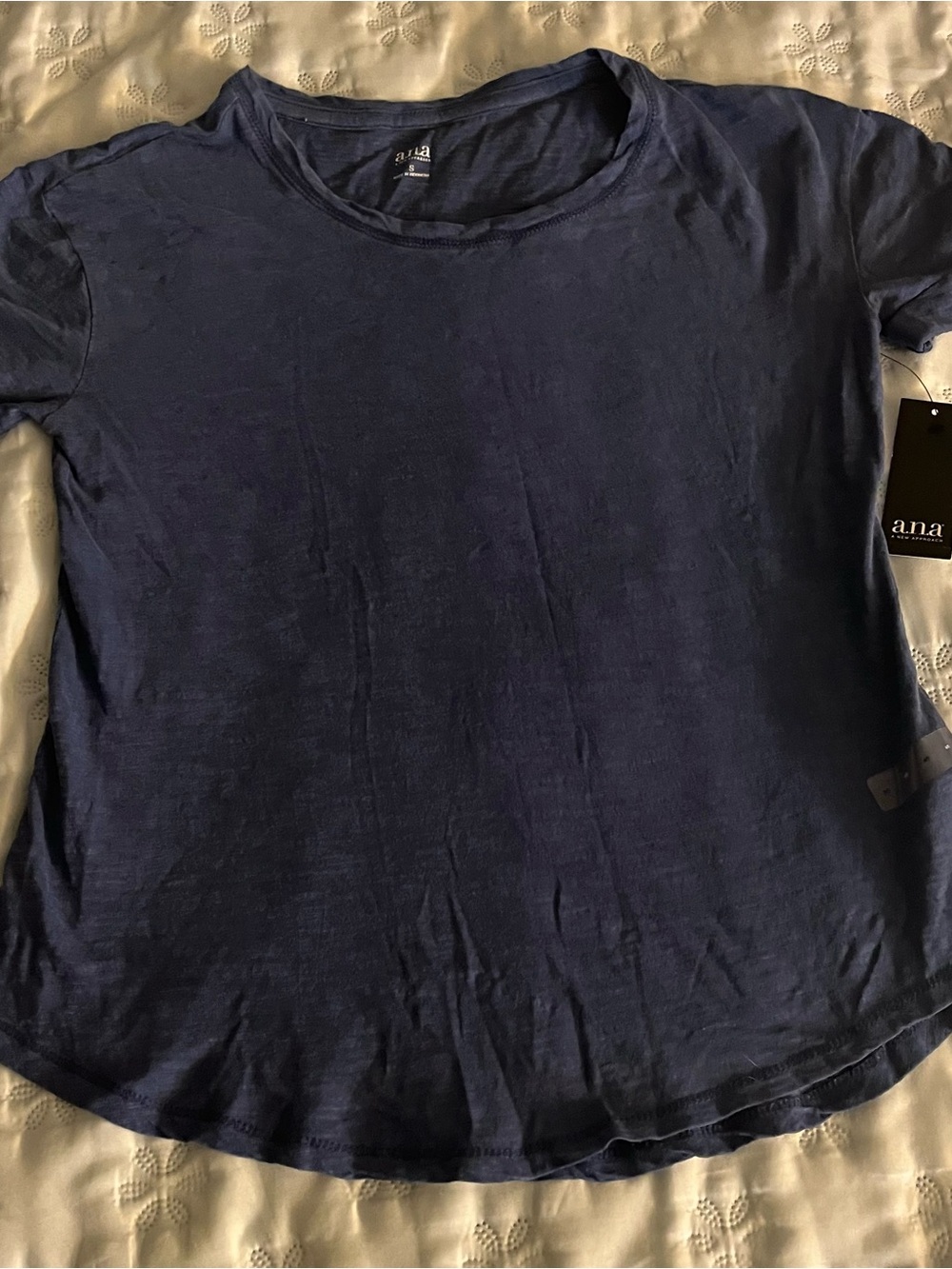 a.n.a Navy Short Sleeve Crewneck Tee